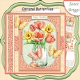 JAR OF DAFFODILS & TULIPS 7.5 Decoupage & Insert Kit All Occasions