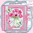JAR OF PINK TULIPS 7.5 Decoupage & Insert Kit All Occasions