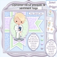 1ST HOLY COMMUNION or CONFIRMATION Blonde Boy & Verse 7.5 Decoupage & Insert Mini Kit