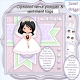 1ST HOLY COMMUNION or CONFIRMATION Girl Black Hair & Verse 7.5 Decoupage & Insert Mini Kit
