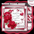 DEEP PINK ROSES & VERSE 7.5 Decoupage & Insert Kit