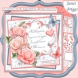 CORAL & GREY ROSES & VERSE 7.5 Decoupage & Insert Kit
