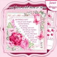 MOTHERS DAY VERSE Pink Floral 7.5 Decoupage & Insert Mini Kit