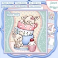 AFTERNOON BUNNY TEA 7.5 Decoupage & Insert Mini Kit