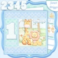 BIRTHDAY AGES 1 TO 5 BOY Lion & Giraffe Decoupage & Insert Kit