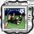 FOOTBALL STRIKER 7.5 Black & WHITE Soccer Decoupage Ages & Insert