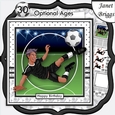 FOOTBALL STRIKER ETHNIC 7.5 Black & WHITE Soccer Decoupage Ages & Insert
