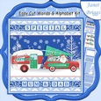 SANTA CARAVAN Christmas Easy Cut Word Strips & Alphabet Kit