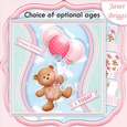BEAR & BALLOONS With Ages Pink All Occasion Decoupage Kit