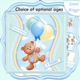 BEAR & BALLOONS With Ages Blue All Occasion Decoupage Kit