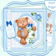 BABY BOY BEAR & BOTTLE 7.5 Decoupage & Insert Mini Kit