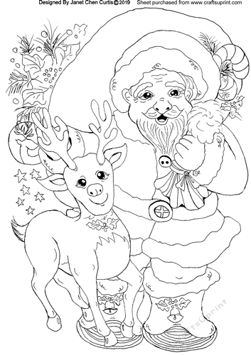 Santa Claus and reindeer
