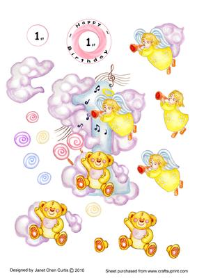 1st Birthday Card ~ Little Honey Bear~