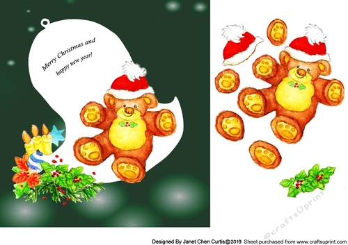 Christmas bell and happy bear
