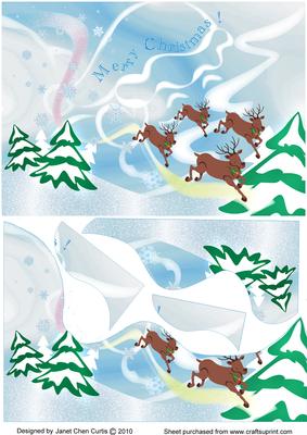 Reindeers in Journey-stacker Card