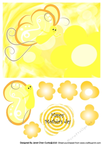 butterfly and pale yellow flowers