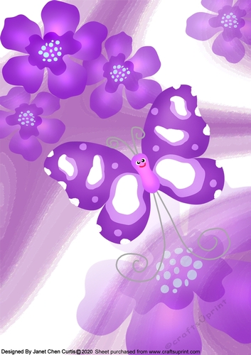 butterfly in a dreamy purple garden