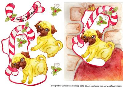 Xmas Percy Pug-4 Christmas Stocking