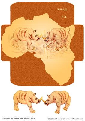 African Rhino Gift Vouchers/money Wallet