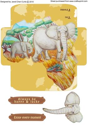 Elephants in Journey Gift Vouchers/money Wallet