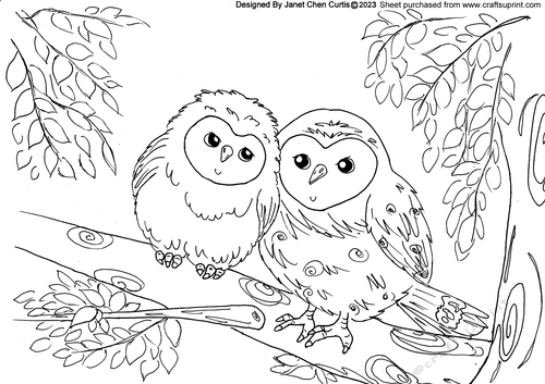 happy baby and mother owls