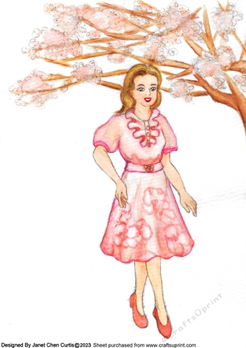 floral lady- pink cherry blossom