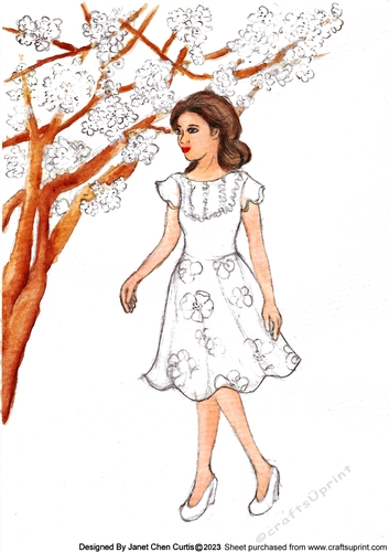 floral lady- white cherry blossom