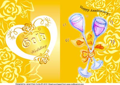 Golden Wedding Anniversary-folded Back Card