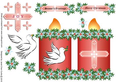 Christmas Candle and a Peaceful Dove