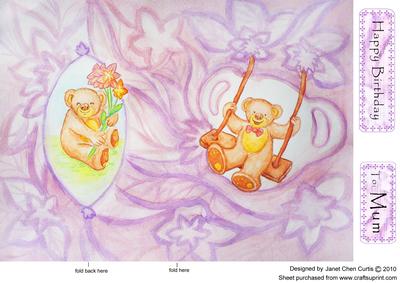 A Bear is Relaxed at Her Purple Dream Garden