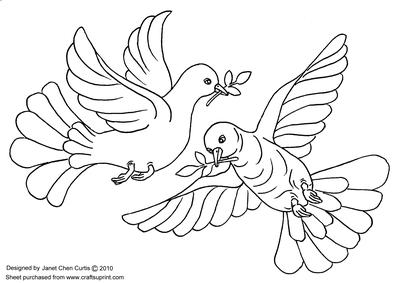 Peaceful Doves-digital Stamping