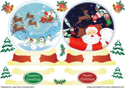 Santa's Merry Christmas Journal in a Snowglobe