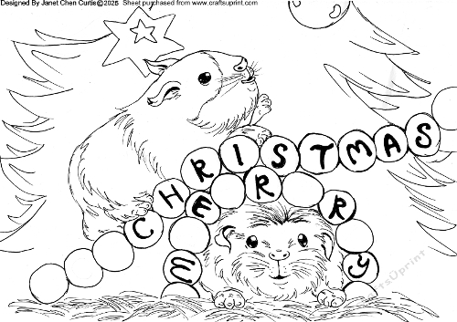 Guinea pigs merry Christmas