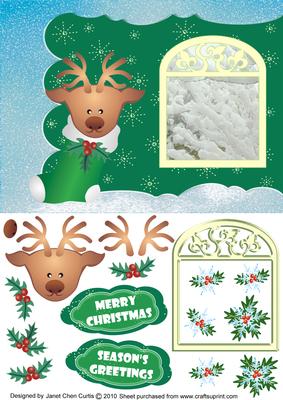 Snowy Christmas and Reindeer Xmas Stocking