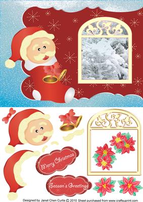 Snowy Christmas and Santa Xmas Stocking
