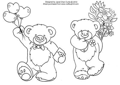 Happy Bear in Love-digital Stamps
