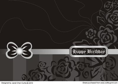 Black Magic and Roses-cut &fold A5 Card
