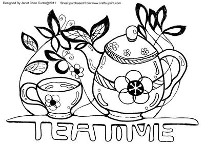 My Teatime Wall Decor-digital Stamps