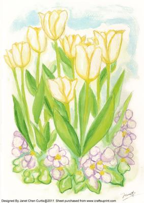 White Tulips in the Garden