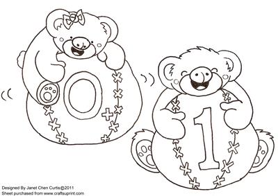 Happy Bear in Nursery-digital Stamps