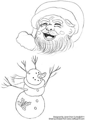 Santa Claus & Snowman-digital Stamps