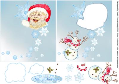 Merry Christmas- Santa & Snowman