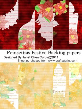 Poinsettias Festive Backing Papers