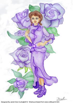Floral Ladies- Lady Purple Rose