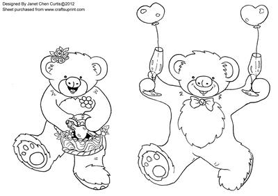 Happy Bear in Valentines-digi Stamps