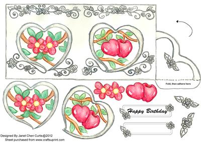 Flowers and Fruits in Hearts Gift Wallet
