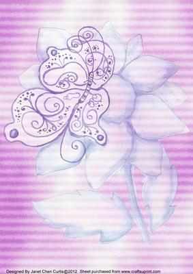Dreamy Butterfly and Flower Backing Paper