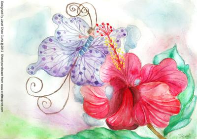 Butterfly and Hibiscus-a4