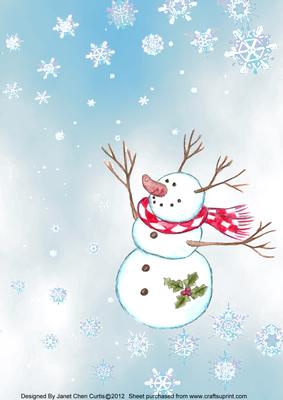 White Christmas and a Snowman-backing Paper