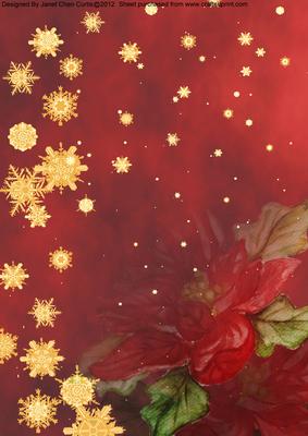 Christmas Poinsettias-backing Paper